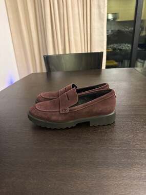 Cole Haan Grand Series Newburg Burgundy Suede Lug Sole Loafers